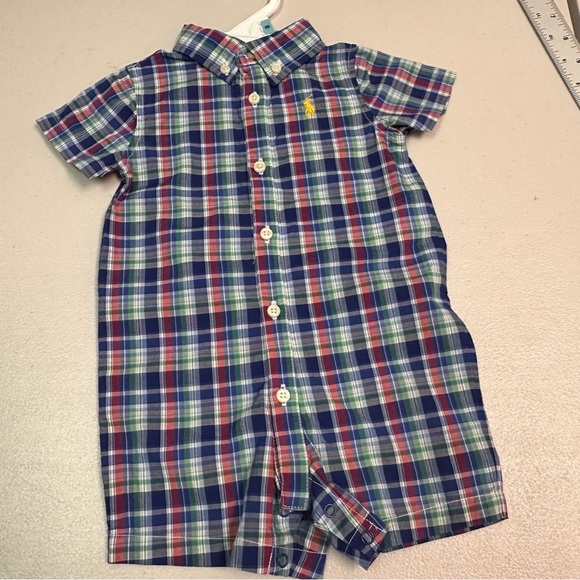 Ralph Lauren | Multicolor Plaid Baby Romper - Picture 1 of 6
